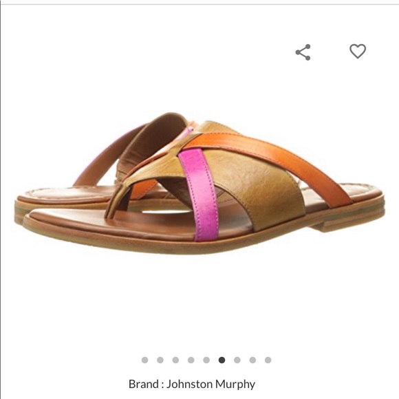 NIB Johnston & Murphy Leather Sandals size 10 - Picture 2 of 7